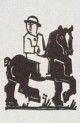 Gustav H. Wolff - Reiter, orig Holzschnitt, 1924 verkocht voor € 45!