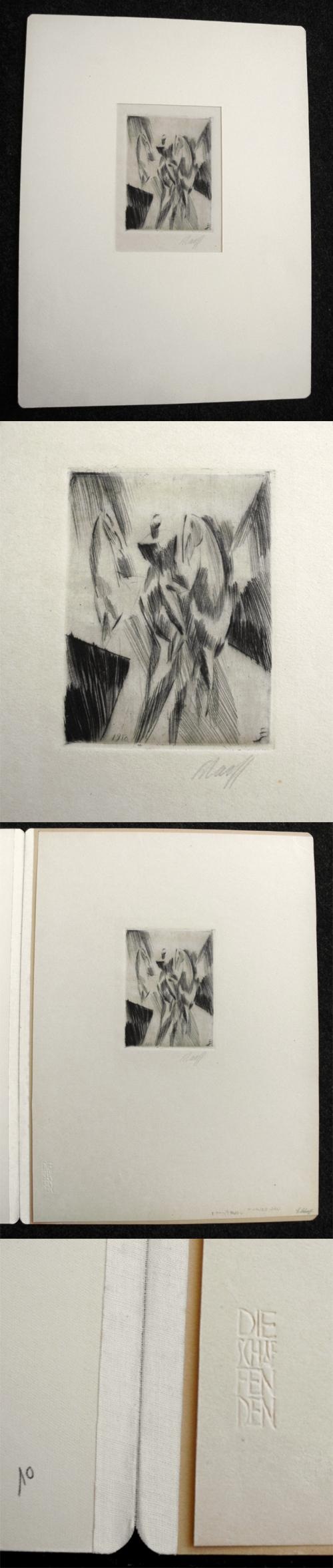 Edwin Scharff - Reiter. signierte Radierung, 1918. (Die Schaffenden) verkocht voor € 230!