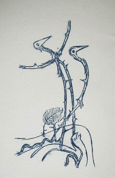 Max Ernst - « Rosier millenaire » Original - Farblithografie in blau von 1973 verkocht voor € 99!