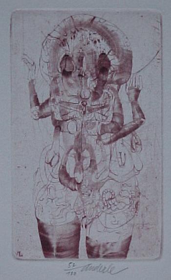 Jiri Anderle - Sehnsucht nach Veränderung. Radierung , 1977 verkocht voor € 60!