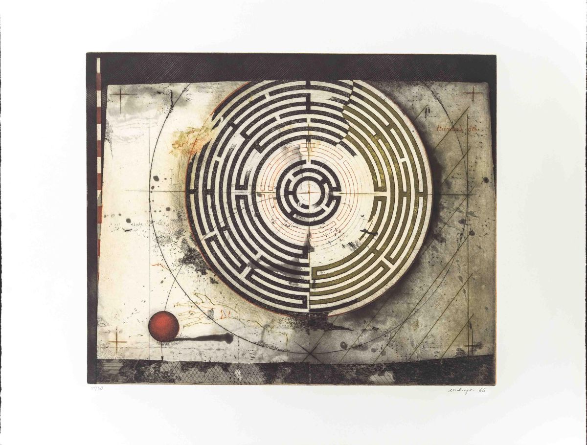 Friedrich Meckseper - Sehr schöne frühe Arbeit in sehr guter Erhaltung, von 1966. Handsigniert u. nummeriert. verkocht voor € 440!