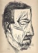 Georg Heck - Selbstbildnis, Holzschnitt o.J., handsigniert, 290 x 185 mm verkocht voor € 225!