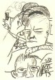 Max Beckmann - Selbstbildnis mit gezogenem Hut, Lithographie 1937 verkocht voor € 125!