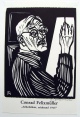 Conrad Felixmüller - Selbstbildnis mit zeichnender Hand (II), Holzschnitt 1965, handsigniert, WVZ Söhn Nr. 622 c verkocht voor € 125!