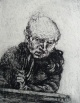 Ludwig Meidner - Selbstbildnis, Radierung 1923 verkocht voor € 1200!