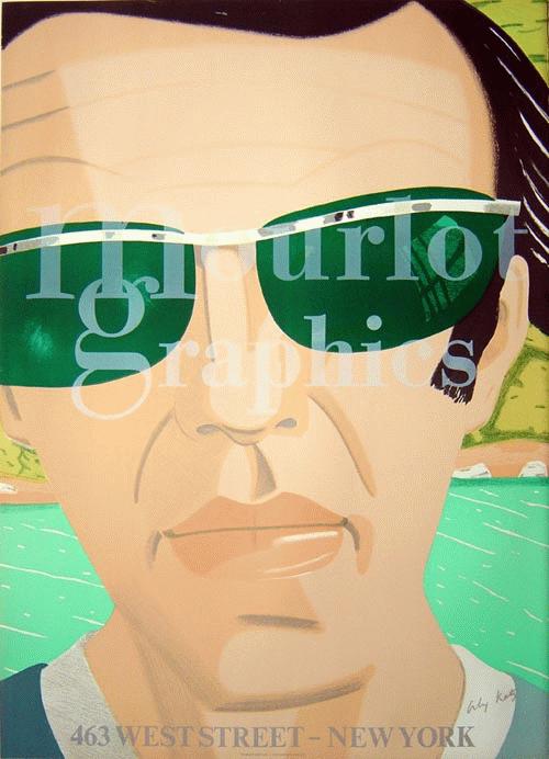 Alex Katz - Selbstportrait. Farblithografie.Drucksigniert. verkocht voor € 64!