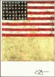 Jasper Johns - SIGNIERT - "Flag above White with Collage&quot; - Kunstpostkarte verkocht voor € 125!