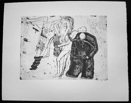 Gustav Kluge - Signierte Radierung, 1987. verkocht voor € 70!