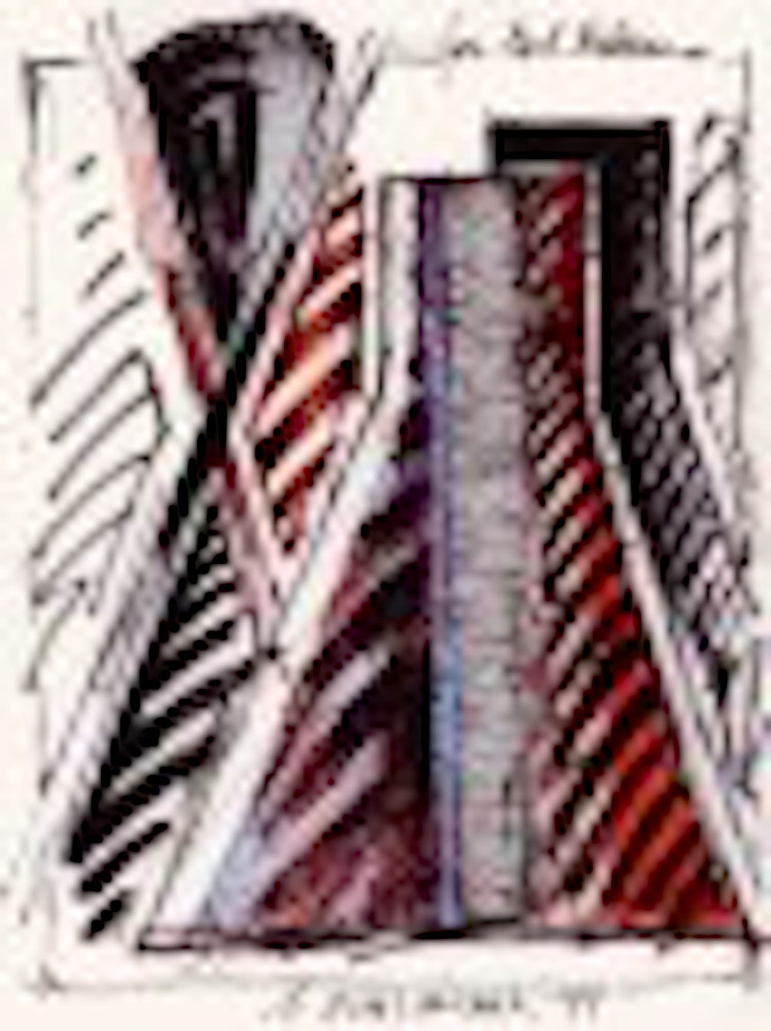 Gerard Titus-Carmel - signierte unikate Mischtechnik von 1988 - 15 x 21 cm verkocht voor € 350!