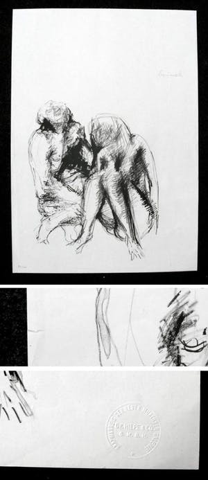 Waldemar Grzimek - Sitzendes Paar. signierte Lithographie, um 1960. kopen? Bied vanaf 110!