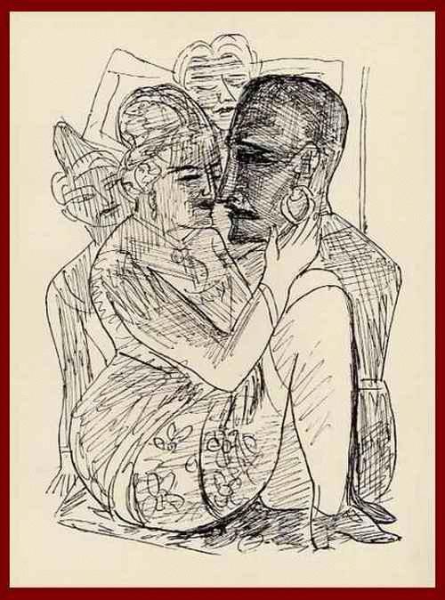 Max Beckmann - SPHINX: LUSTFEINE DIRNEN, mit LÄCHELMUND und FRECHEN STIRNEN - OriginalHolzstich 1957 (10) verkocht voor € 99!