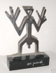 A.R. Penck - Stahlplastik auf Hochglanzsockel ! verkocht voor € 1650!