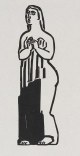 Gustav H. Wolff - Stehende Mädchenfigur, 1930, 12*39/30*46, Holzschnitt auf Bütten. verkocht voor € 45!