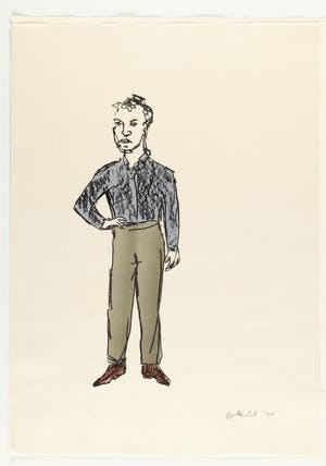 Stephan Balkenhol - Stehender, Farblitho, signiert, 1997 kopen? Bied vanaf 590!