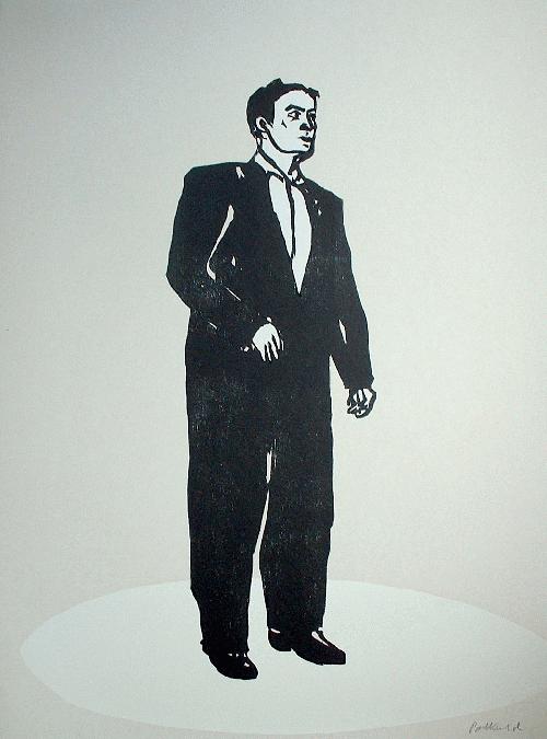 Stephan Balkenhol - Stephan Balkenhol - Holzschnitt - handsigniert - Großformat verkocht voor € 220!