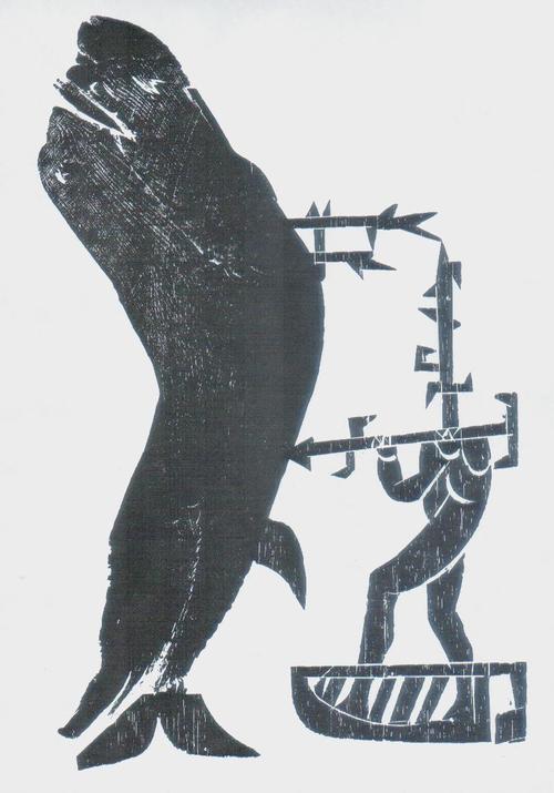 H.A.P. Grieshaber - STOP DEM WALFANG! Engel der Geschichte 21, 7 Originalholzschnitte (1974) verkocht voor € 95!