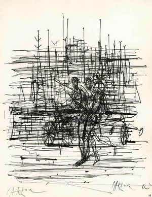 Jean Carzou - STRANDSEGLER - Handsignierte Druckgraphik des FRANCO-ARMENIERs 1962 verkocht voor € 45!