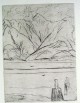 Erich Heckel - Südlicher See, Originalradierung 1958, handsigniert verkocht voor € 580!