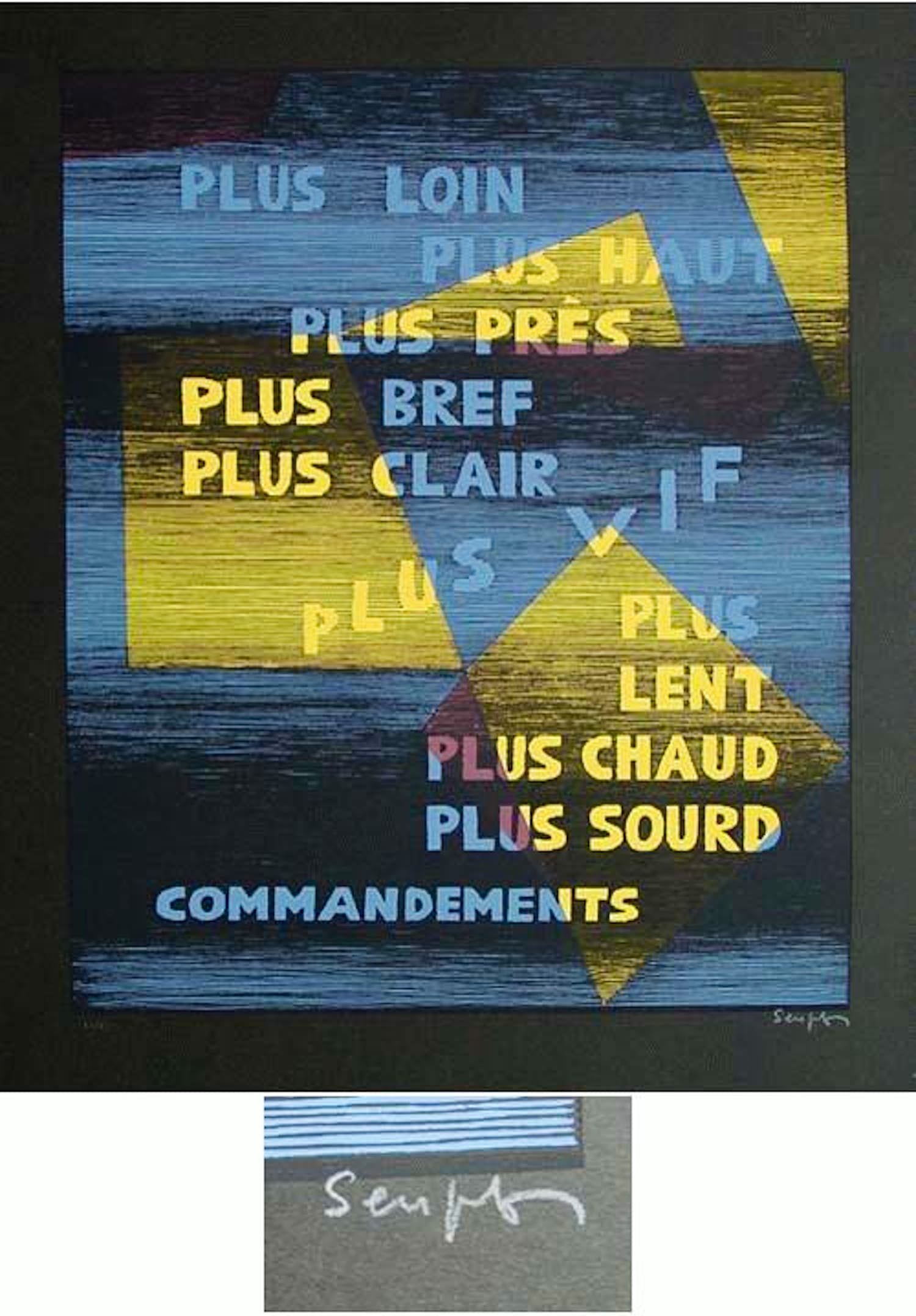 Michel Seuphor - - tableau-poem VIII - Farbserigrafie, handsigniert, numeriert, 1961 verkocht voor € 150!