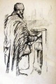 Hermann Struck - Talmud-Leser Original-Lithografie Hermann Struck 1918 verkocht voor € 45!