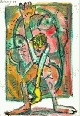 Wolf - Dieter Pfennig - Tänzer, 2000, Pastell, signiert verkocht voor € 50!
