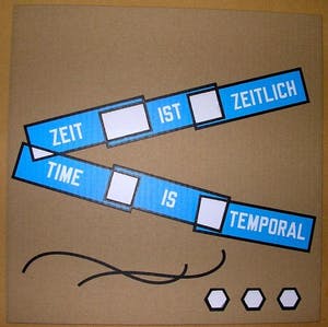 Lawrence Weiner - Time is Temporal - Siebdruck auf ausgestanztem Karton, handsigniert kopen? Bied vanaf 300!