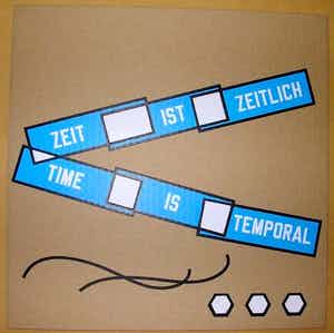 Lawrence Weiner - Time is Temporal - Siebdruck auf ausgestanztem Karton, handsigniert verkocht voor € 300!