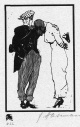Arminius Hasemann - - TIPPELBRUDERS ABSCHIED - Handsignierter OriginalHolzschnitt des GENIALEN HOLZSCHNEIDERS - 1915 verkocht voor € 95!