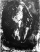 Michael Morgner - Tod und Knieender, Aquatinta/Schablonendruck, 1992 verkocht voor € 125!
