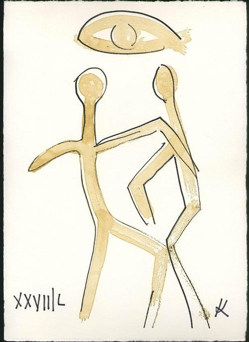 Hacky Ritzerfeld - TRAUERPAAR - Handsigniertes OriginalLithokat des BEUYS Meisterschülers an der Akad.DÜSSELDORF verkocht voor € 45!