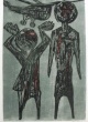 Ru van Rossem - Two figures watching helicopter. Farbradierung, 1958. (ets, aquatint) verkocht voor € 120!