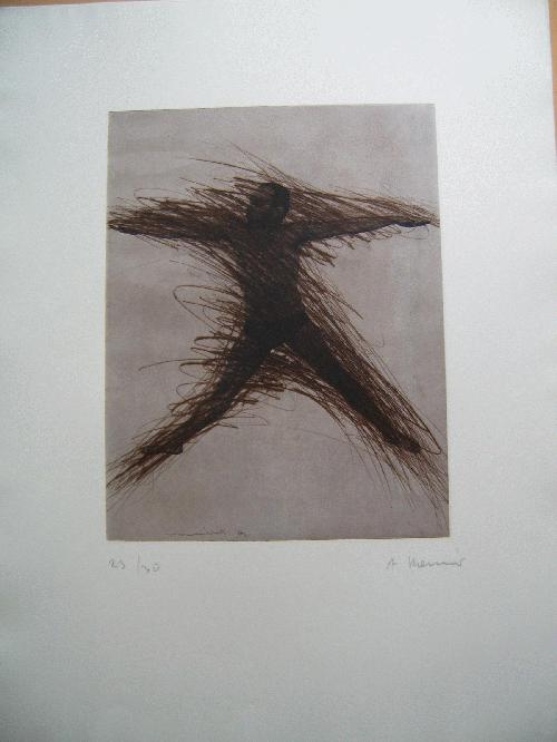 Arnulf Rainer - Überdeckter Strecker, Radierung , 1979 verkocht voor € 450!