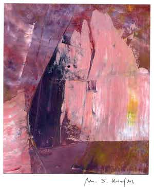 Michael S. Kiefers - VIOLETTES QUARZ AMPHIBOL - Handsignierte Acryl & Mischtechnik des POETEN des INFORMELLEN aus BERLIN verkocht voor € 35!