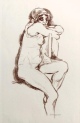 Wilhelm Wagner - Weiblicher Akt im Negligé. Lithographie. verkocht voor € 85!