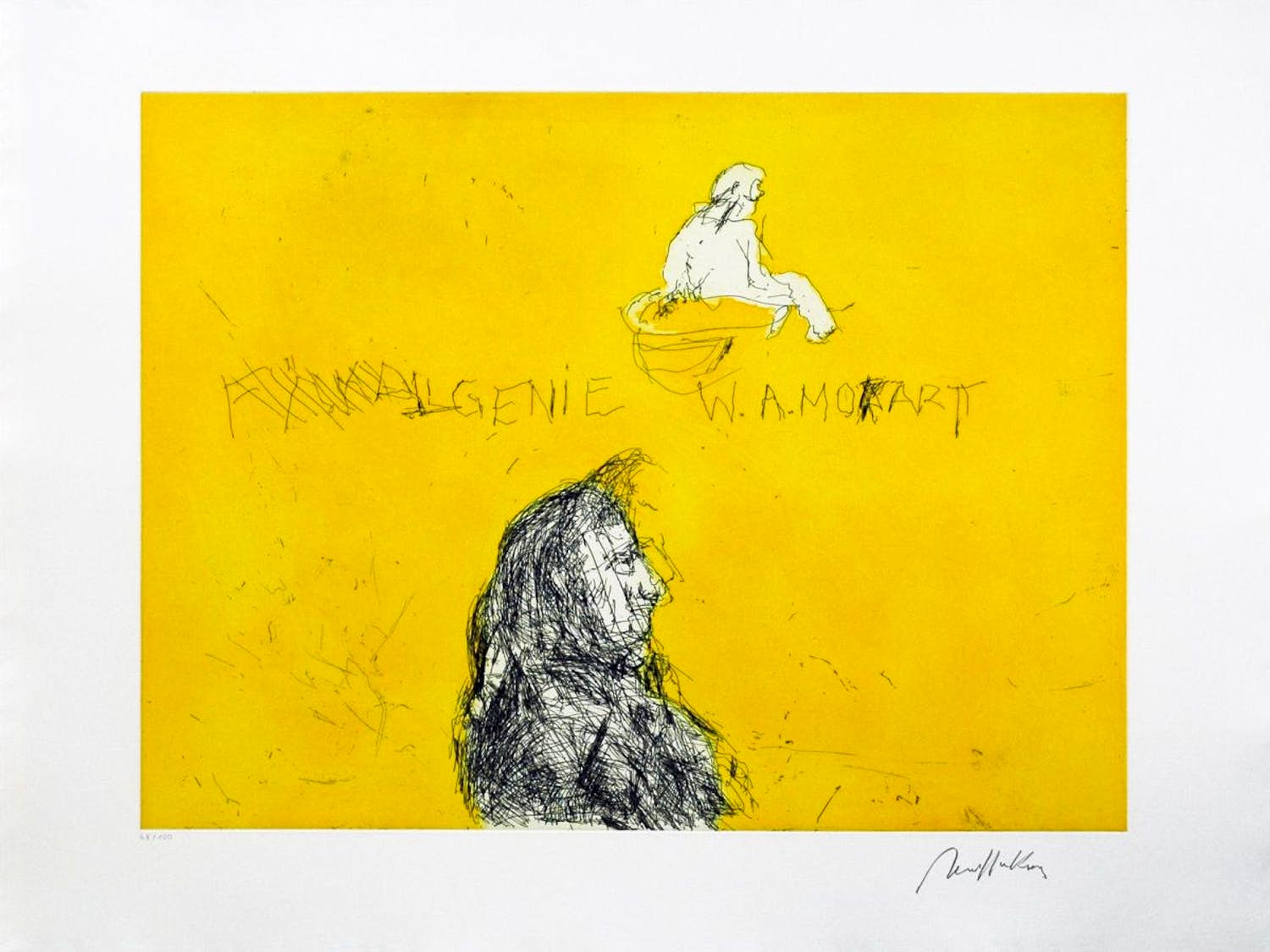 Alfred Hrdlicka - Wunderkind Mozart. verkocht voor € 255!