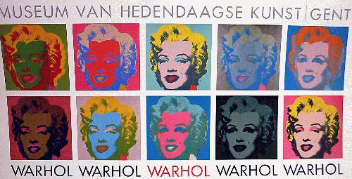 Andy Warhol - Zehn Marilyns. Altes Museumsplakat von 1964. verkocht voor € 85!