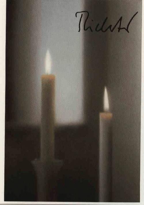 Gerhard Richter - Zwei Kerzen.Foto-Offset, handsigniert. verkocht voor € 225!