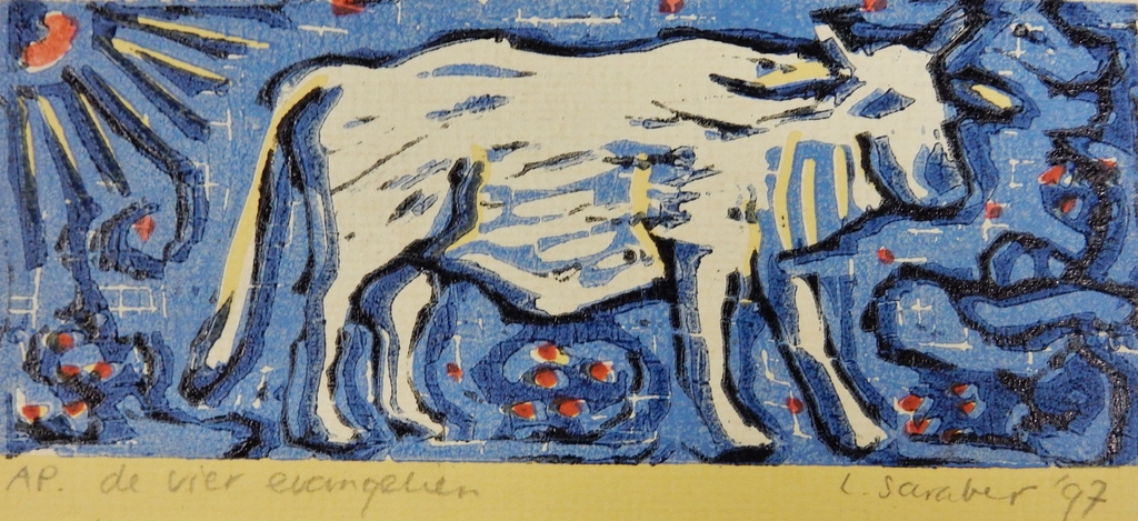 Lenneke Saraber - 4 linoleumsnedes 1994 kopen? Bied vanaf 30!