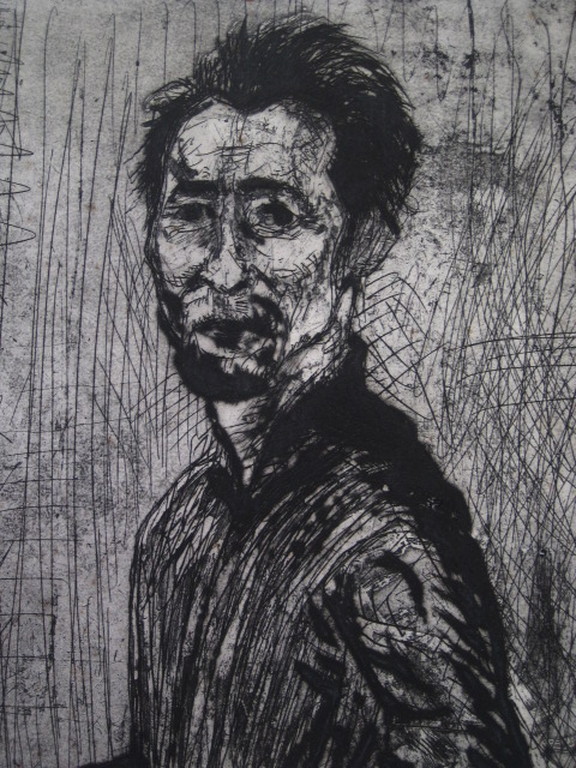 Unica (2/5) Ets van Exprss. Graficus Hans van Efferen (1934-) "Zelfportret" gesd kopen? Bied vanaf 1!