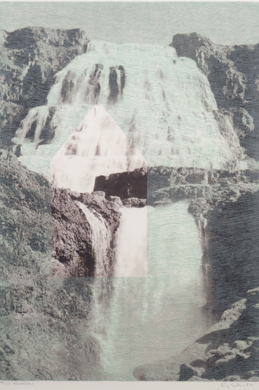 Sigurdur Gudmundsson: Houtsnede, Fjallfoss - Ingelijst kopen? Bied vanaf 100!