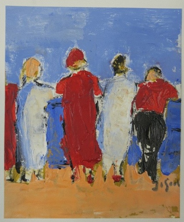 Jose van Gool: Acryl op papier, Z.T. figuren verkocht voor € 35!