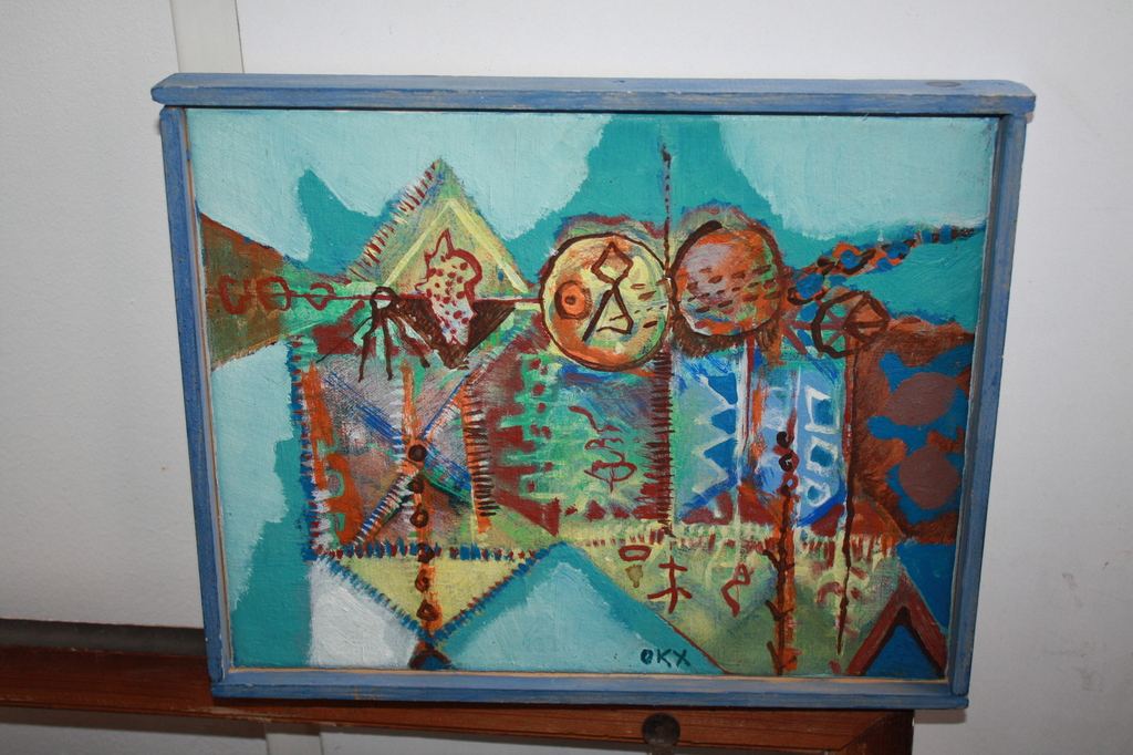 KEES OKS  - HAARLEM -ABSTRACT SCHILDERIJ verkocht voor € 80!