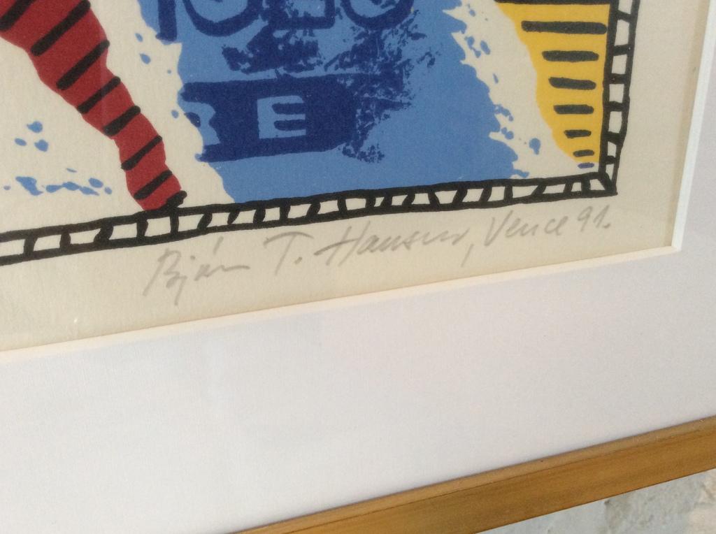 Bjorn T. Hansen - gesigneerde zeefdruk - ingelijst - Vence 1991 kopen? Bied vanaf 50!