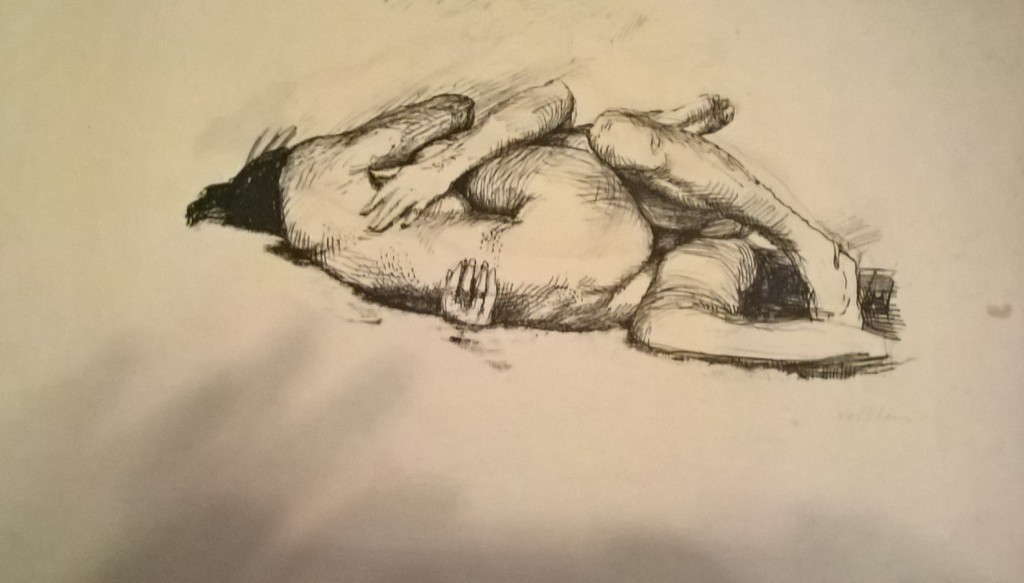 Aat Veldhoen, rotaprint, vrijend koppel verkocht voor € 40!