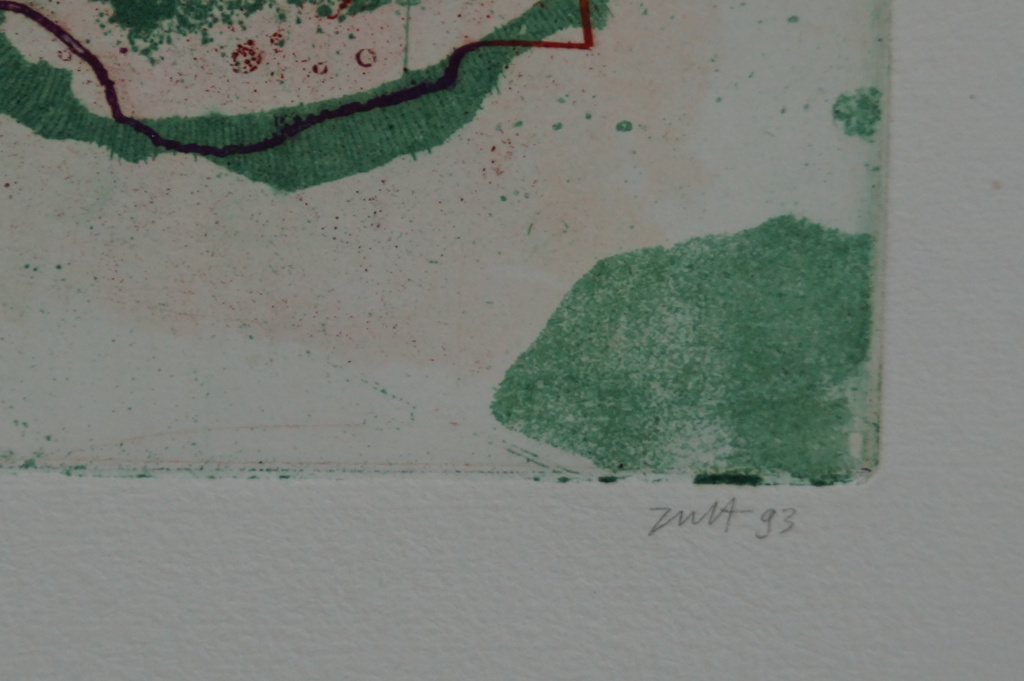 Marian Zult - gesigneerde ets - zeetuin - 10 ex. kopen? Bied vanaf 20!