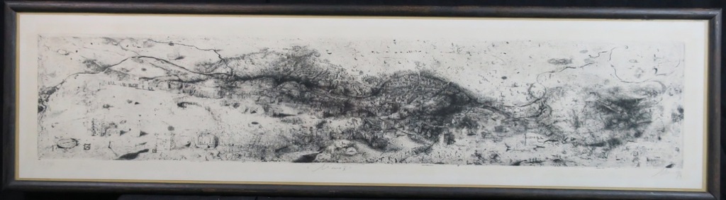 Onbekend gesigneerd: Ets, Meero V - Ingelijst (Zeer groot) kopen? Bied vanaf 50!