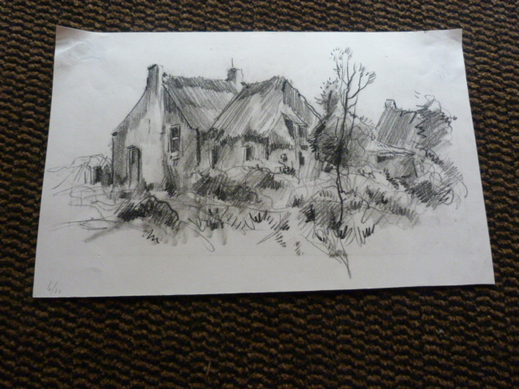 Jobst Heinrich Frese ( 1914 - 1986 ) - 4 x  tekening/aquarel kopen? Bied vanaf 1!