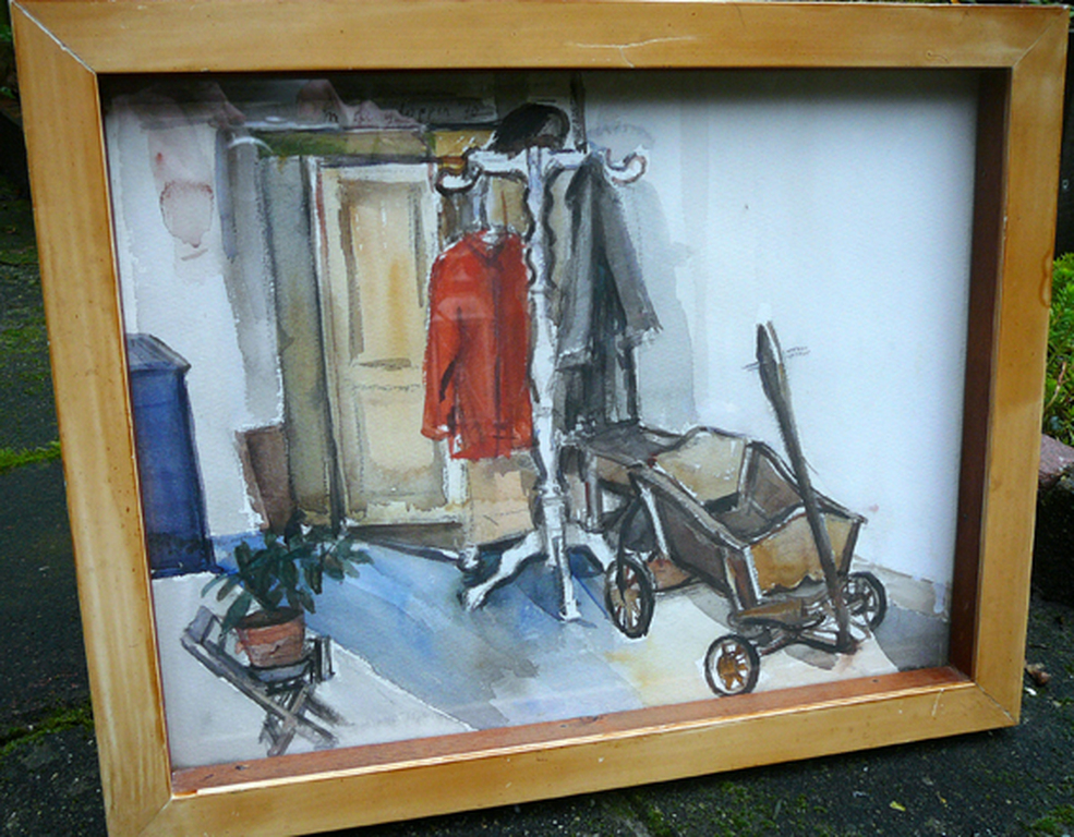 Marjan de Glopper: 'Kapstok' -aquarel 1970- kopen? Bied vanaf 45!