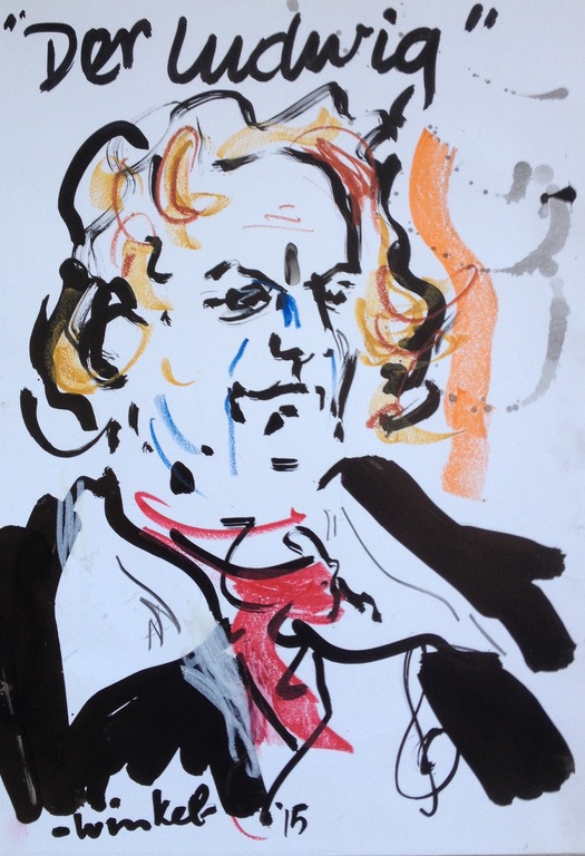 Arien Winkel - Der Ludwig - Origineel werk op papier kopen? Bied vanaf 1!