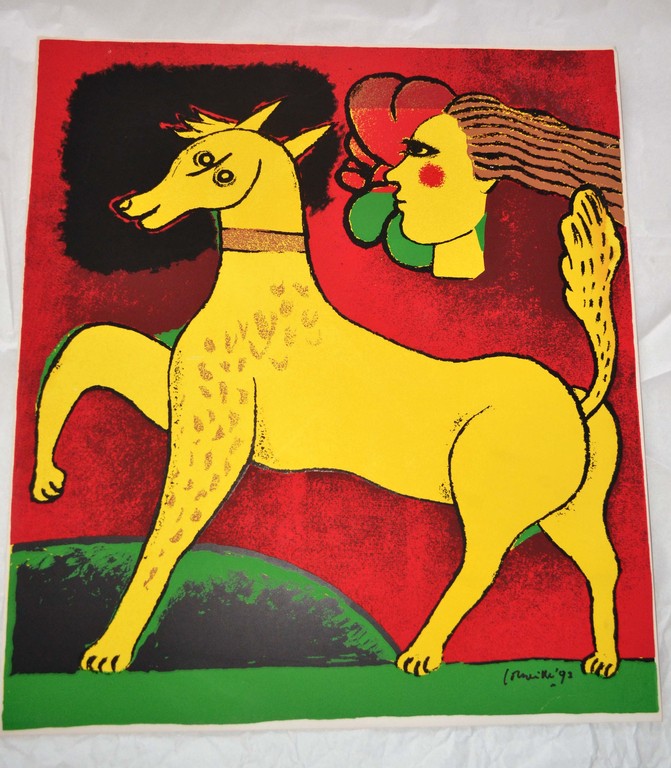 Corneille - 'Lécuyére et son cheval' - zeefdruk - gesigneerd - Proof ex. - 1992  kopen? Bied vanaf 1!